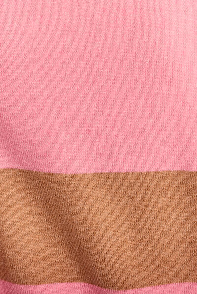 Pull manches longues rose fluo femme