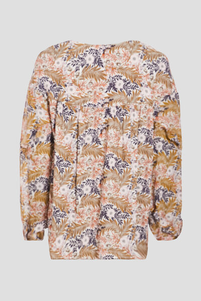 Blouse manches longues ecru femme