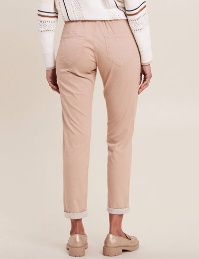 Pantalon coupe chino 7/8ème sable femme