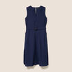 Robe &eacute;vas&eacute;e 3/4 sans manches ceinture bleu marine femme