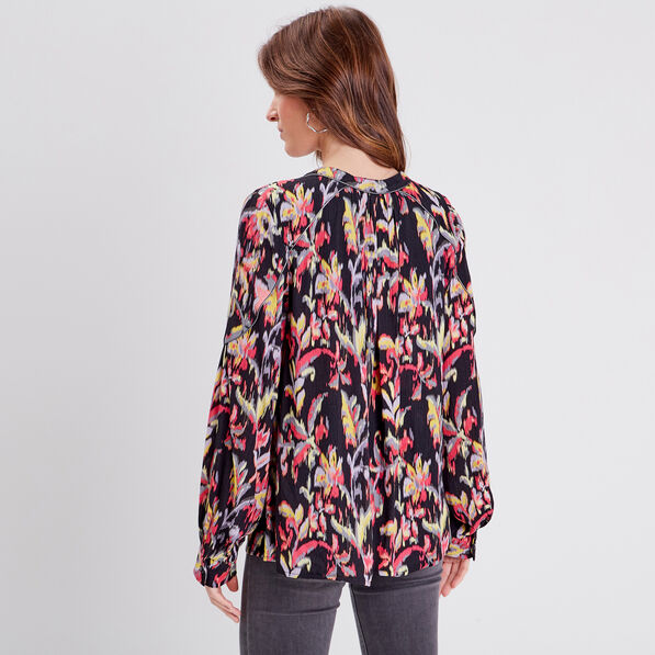 Blouse manches longues noir femme