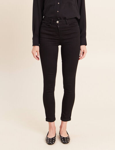 Jean coupe ajust&eacute;e 7/8&egrave;me noir femme