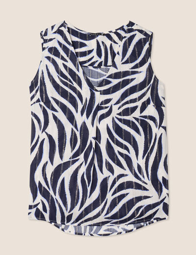 Blouse sans manches bleu foncé femme