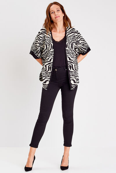 Poncho manches courtes blanc femme