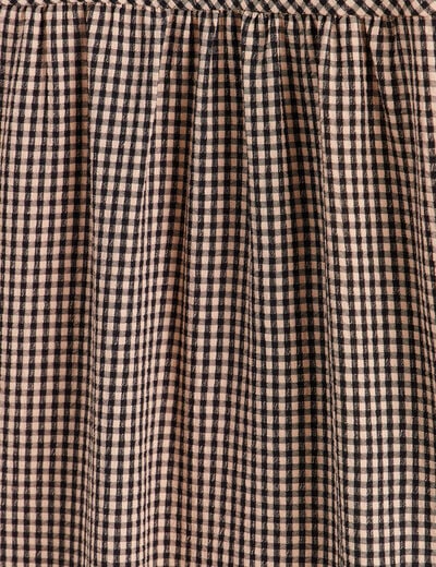Chemise ample col rond manches longues noir femme
