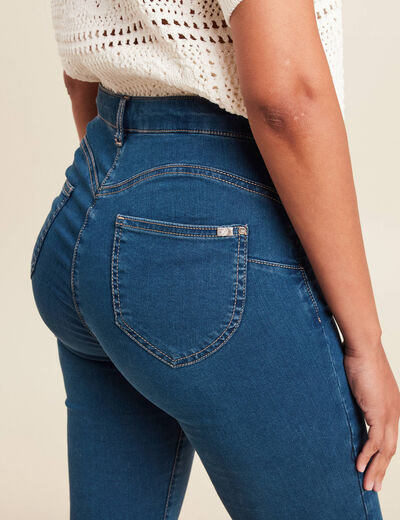 Jean magique Le L&eacute;ger coupe ajust&eacute;e long denim double stone femme