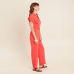 Combinaison fluide boutonn&eacute;e rouge corail femme