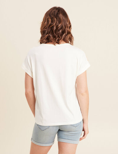 T-shirt manches courtes ecru femme