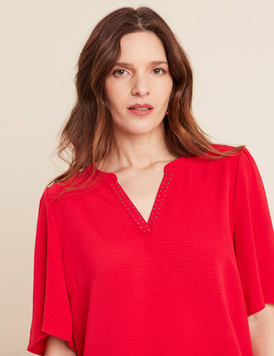 T-shirt manches courtes rouge femme