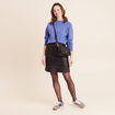 Pull droit col rond manches longues bleu femme