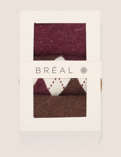 Coffret lot de 3 paires de chaussettes multicolore femme