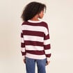 Pull col rond bordeaux femme