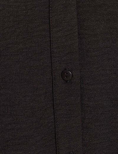 Robe courte évasée col chemise noir femme