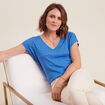 T-shirt manches courtes bleu femme