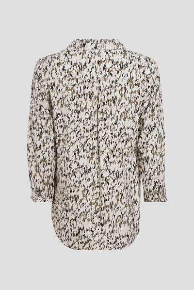 Chemise manches 3/4 ecru femme