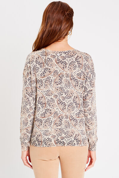 Pull manches longues noir femme