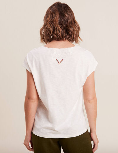 T-shirt manches courtes ecru femme