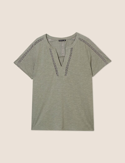 T-shirt manches courtes vert clair femme