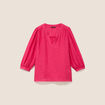 Blouse ample col tunisien manches 3/4 rose fushia femme