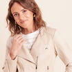 Veste droite zipp&eacute;e beige femme
