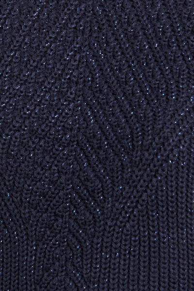 Pull manches longues bleu marine femme