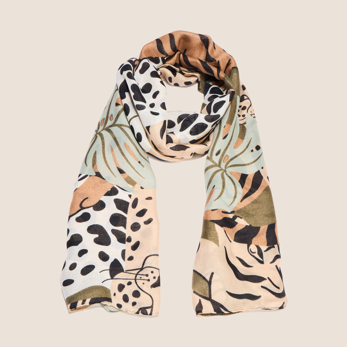 Foulard vert kaki femme