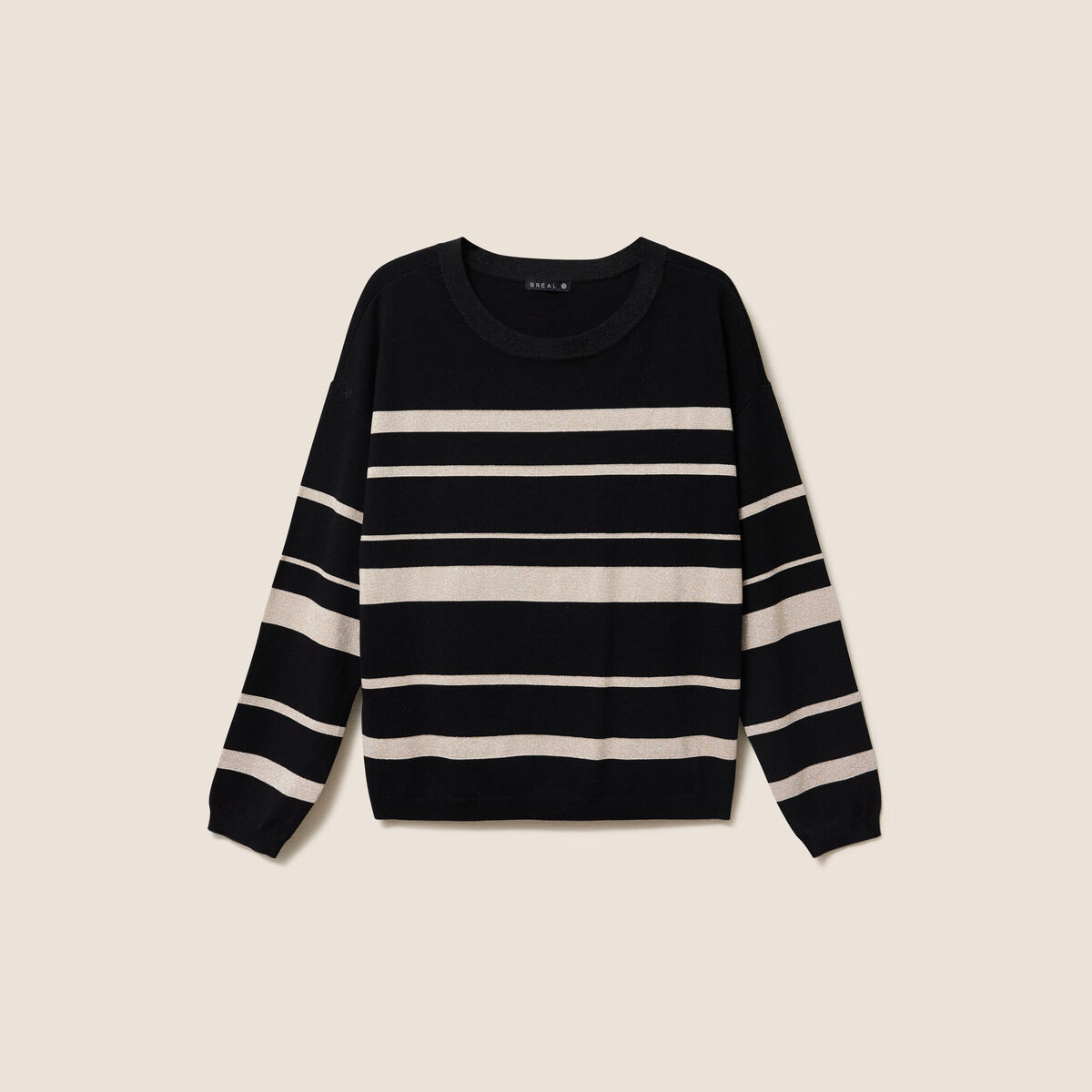 Pull col rond noir femme