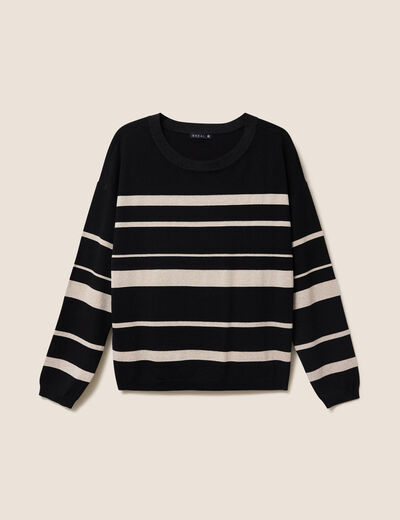 Pull col rond noir femme