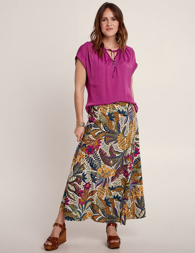 Blouse manches courtes violet femme