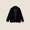 Blazer col tailleur doubl&eacute; noir femme