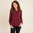Chemise manches longues bordeaux femme