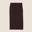 Jupe longue droite en maille marron fonc&eacute; femme