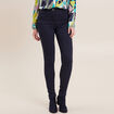 Pantalon léger taille haute long bleu marine femme