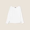 Pull manches longues strass ecru femme