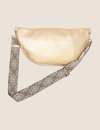 Sac banane zippé couleur or femme