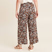 Pantalon flou large 7/8ème marron femme
