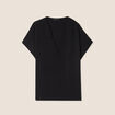 Blouse fluide manches courtes noir femme