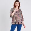 Blouse manches 3/4 creme femme
