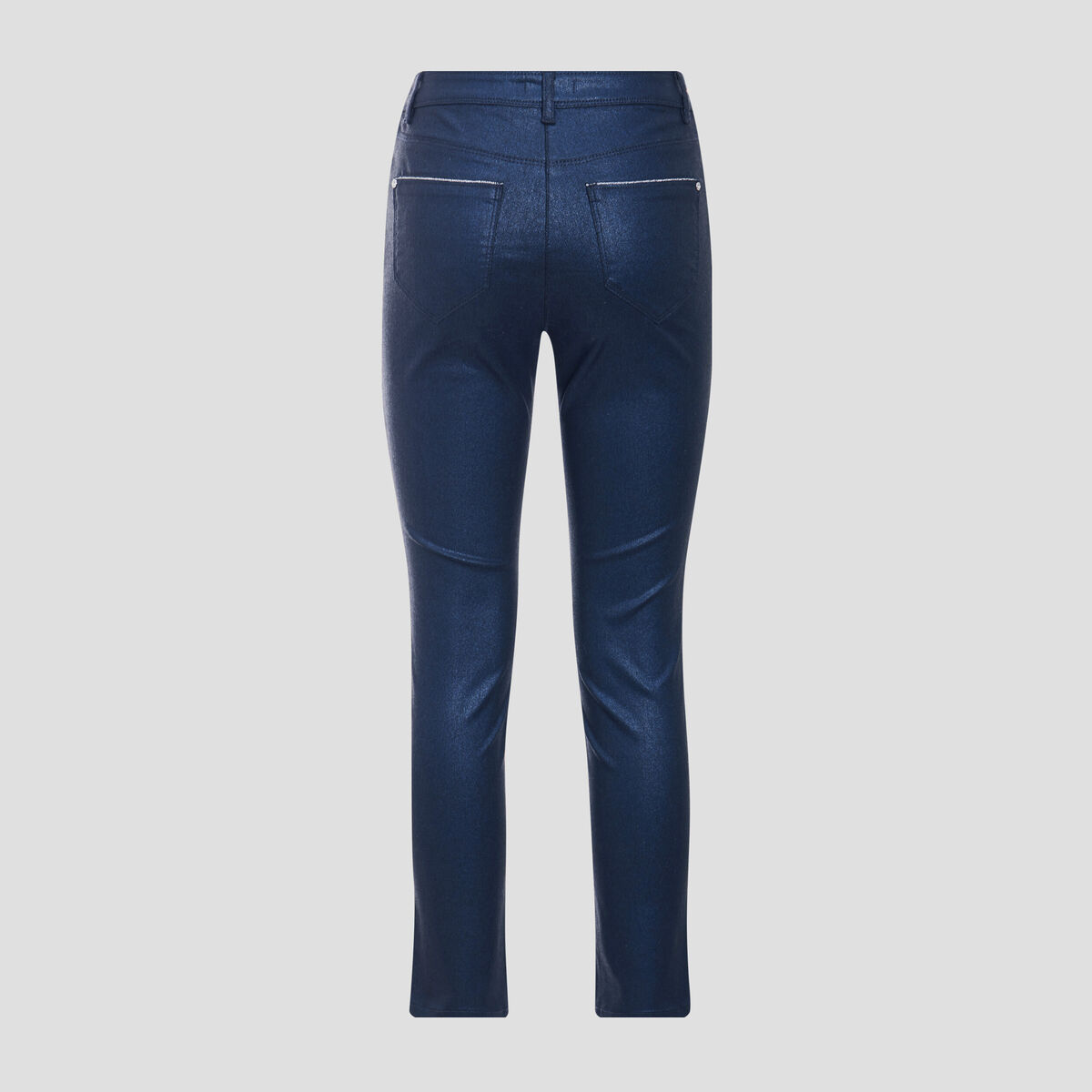 Pantalon ajusté aspect irisé bleu foncé femme