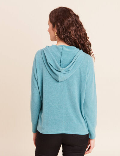 Sweat &agrave; capuche vert fonc&eacute; femme