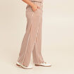 Pantalon large taille haute blanc femme