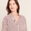 Chemise ample manches 3/4 marron femme
