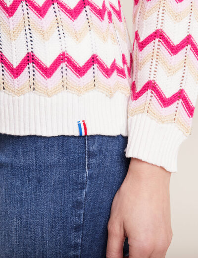 Pull confectionné en France rouge clair femme