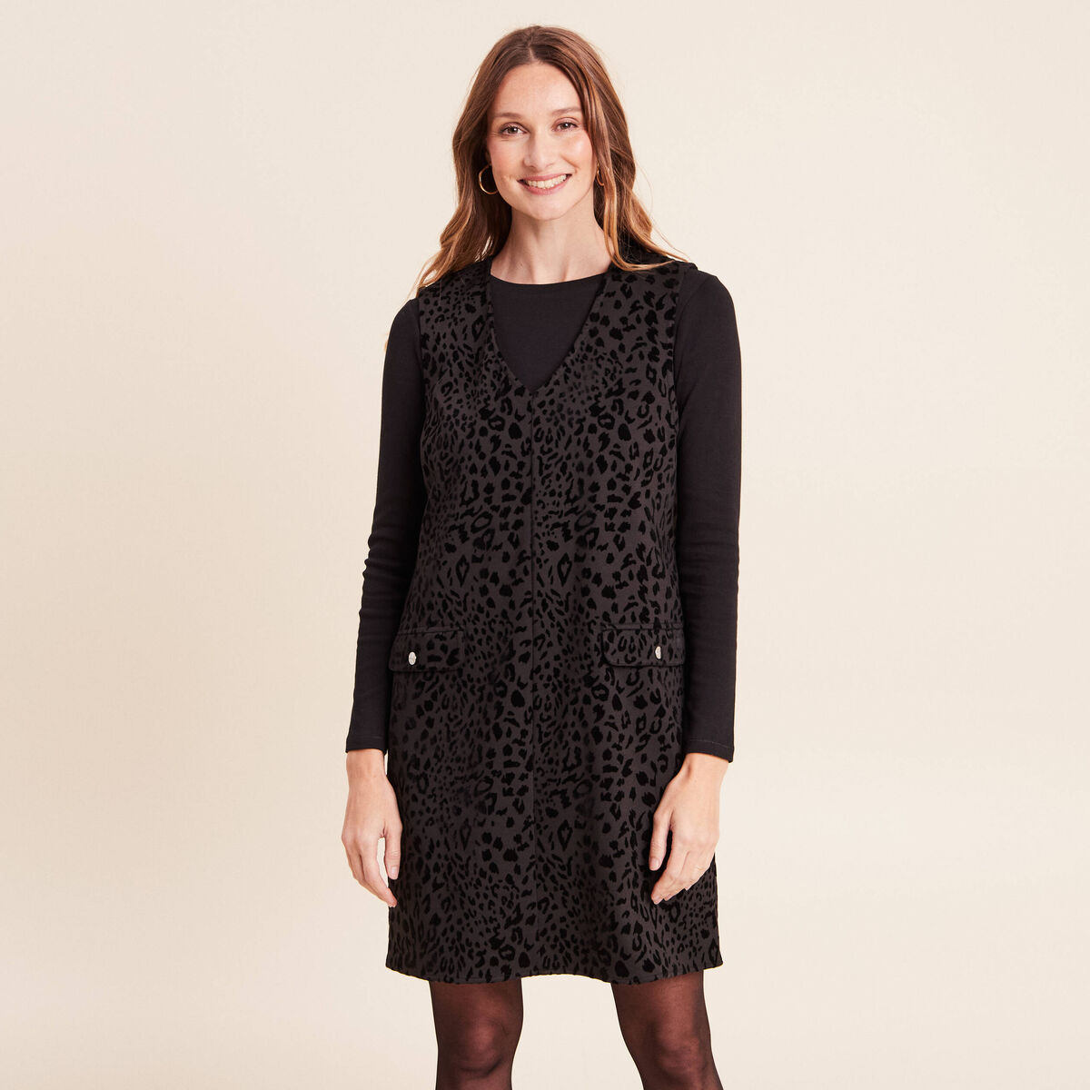 Robe chasuble noir femme