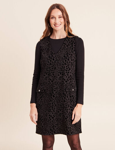 Robe chasuble noir femme