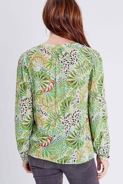 Blouse manches longues blanc femme