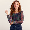 T-shirt manches longues multicolore femme
