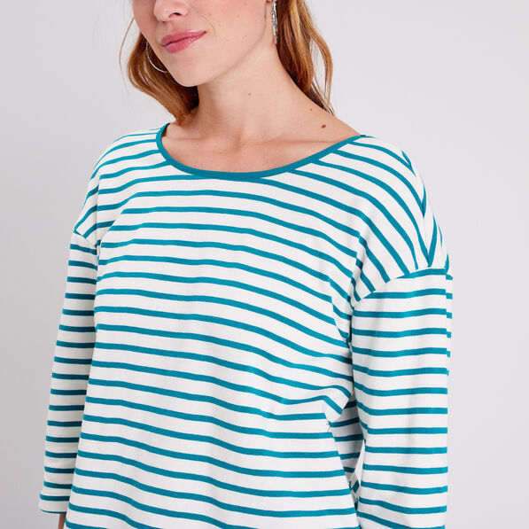 t shirt manches 34 vert canard femme T-shirt manches 3/4 vert canard femme