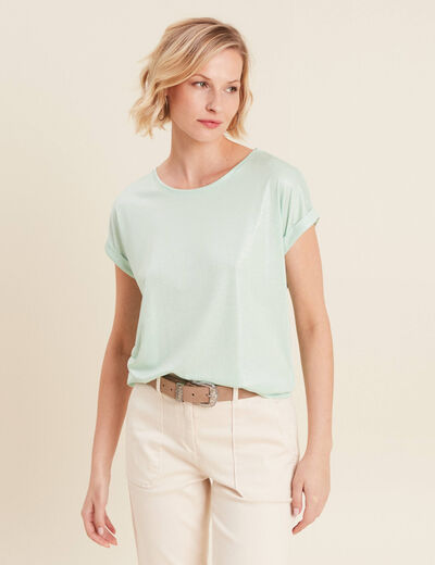 T-shirt manches courtes vert clair femme