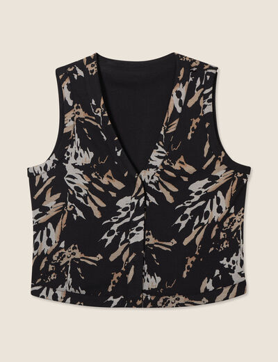 Gilet sans manches réversible noir femme